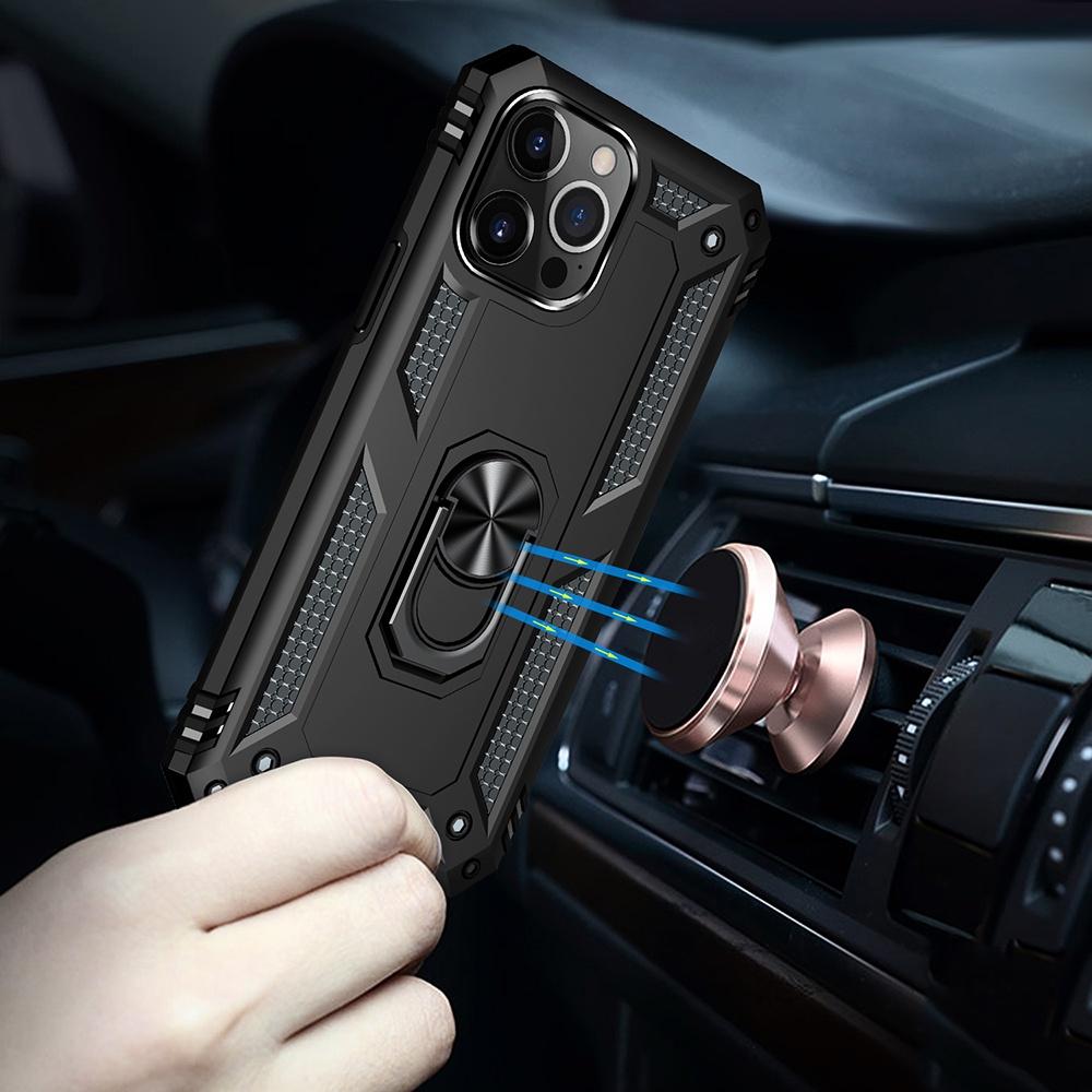 Ốp lưng cho iPhone 13 Pro Max chống sốc 2 lớp kèm nhẫn iring làm giá đỡ cho