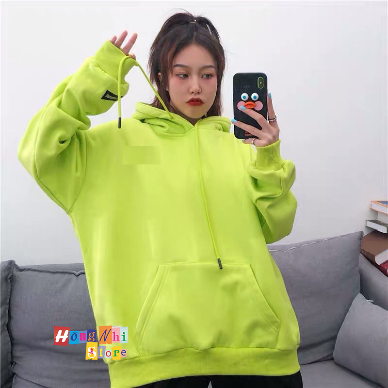 Áo Hoodie Trơn Màu Xanh Chuối Cao Cấp Dáng Rộng Unisex Nam Nữ Mặc Được - MM