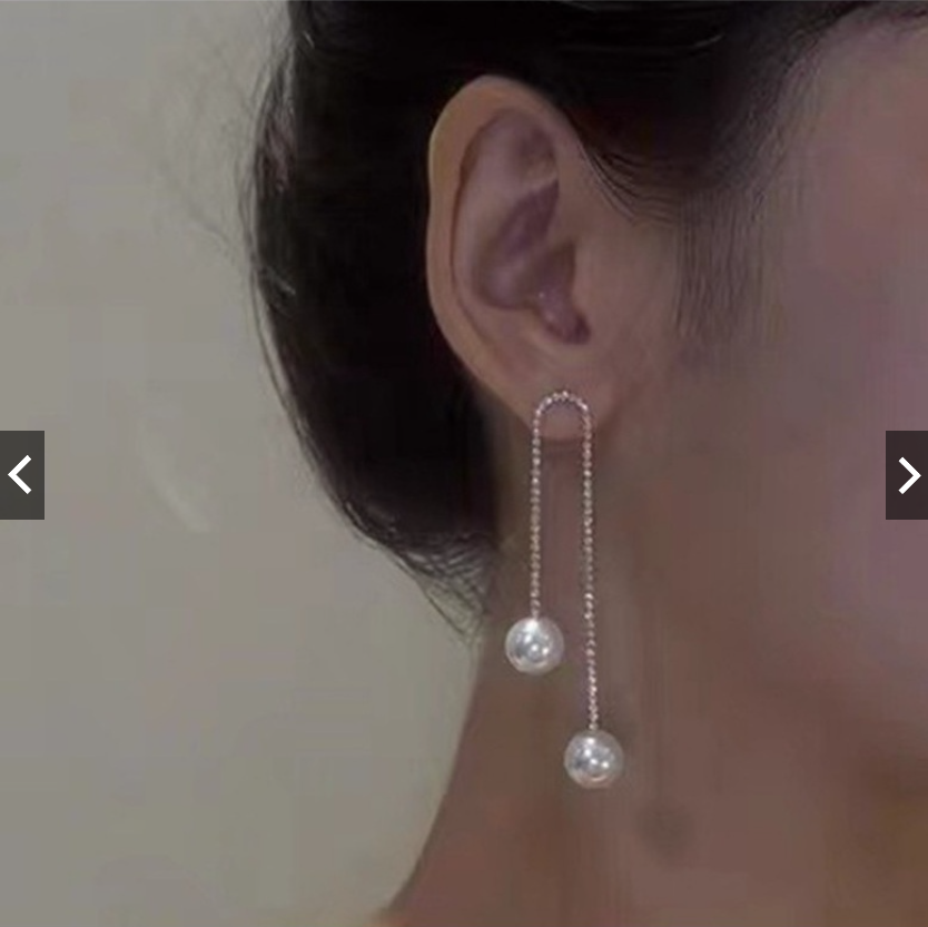 Khuyên Tai Dáng Dài Đính Hạt Ngọc Trai nhân tạo Thanh Lịch dành cho nữ.