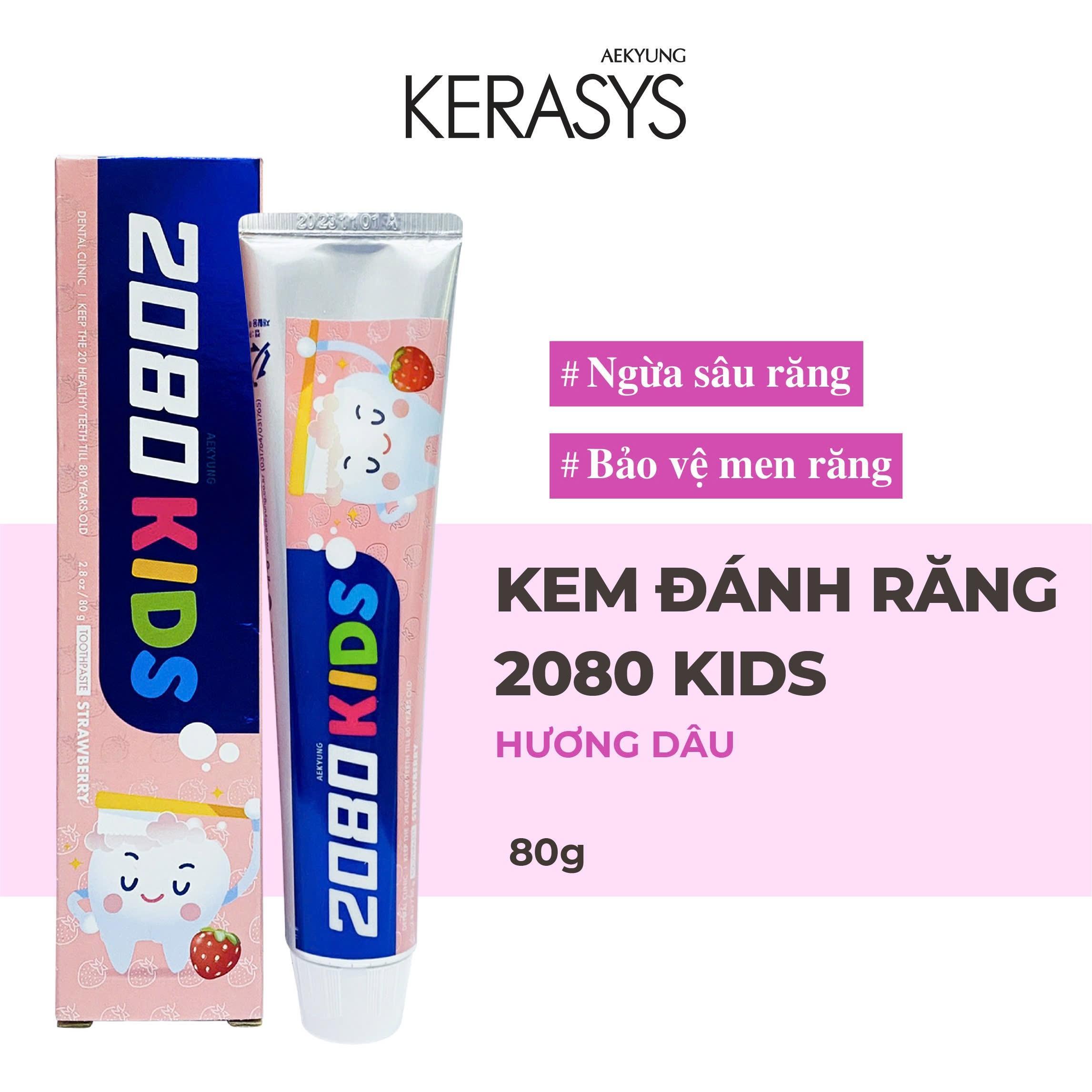 Kem đánh răng trẻ em cao cấp Hàn Quốc 2080 Kids (Tinh chất hương Dâu) 80gr