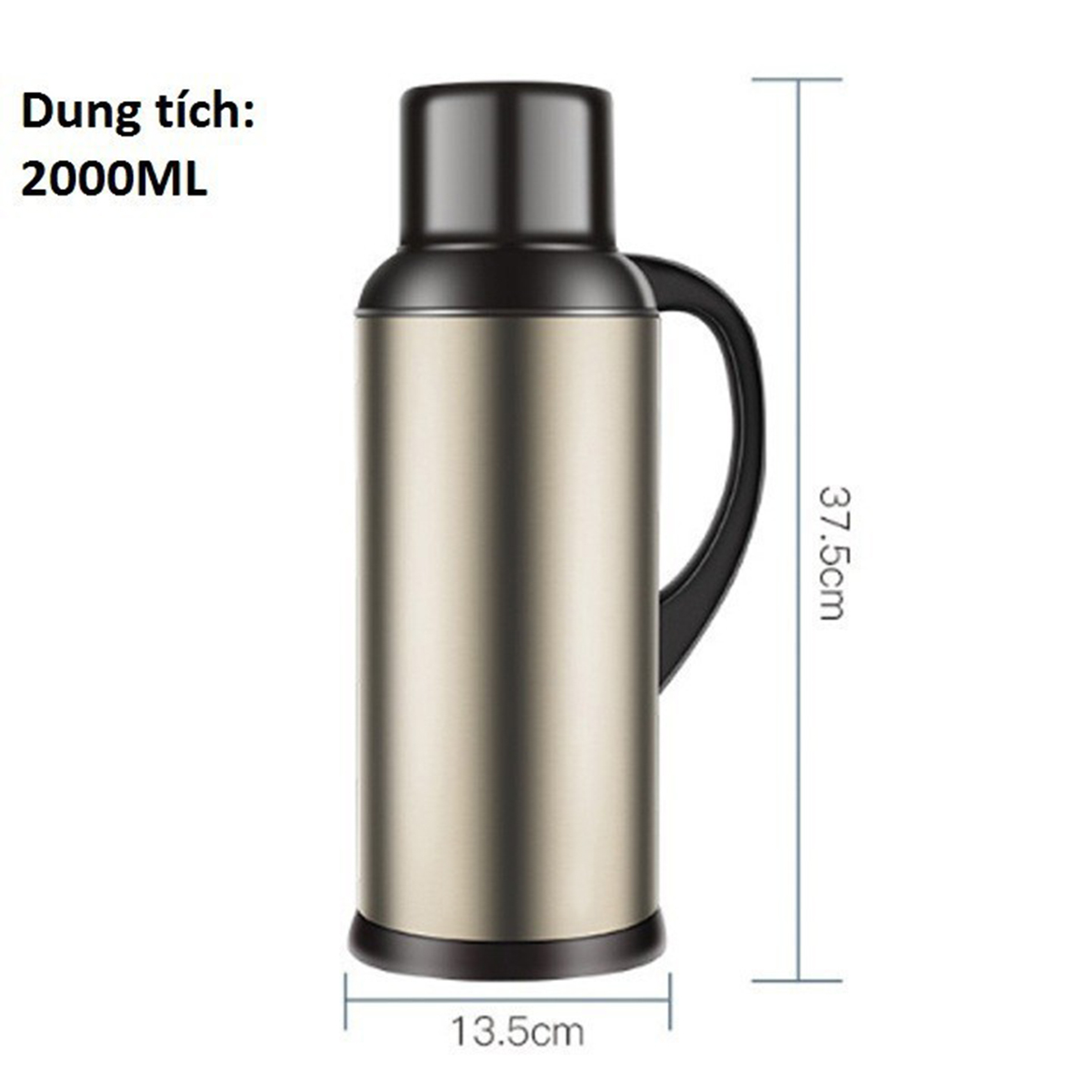 Bình thủy giữ nhiệt hàng cao cấp chất liệu lõi thủy tinh dung tích 2000ml dễ dàng sử dụng, an toàn tuyệt đối ,giữ nóng lạnh nhiều giờ giao màu ngẫu nhiên