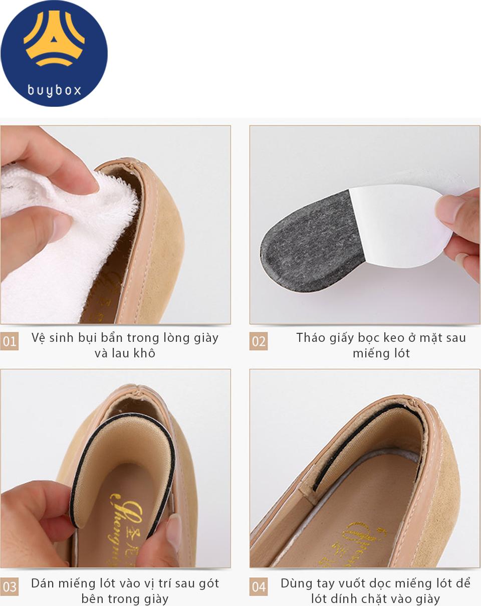 Bộ 2 cặp lót giày bảo vệ gót chân và chống tuột gót giày (loại hạt xoài) - buybox - BBPK20