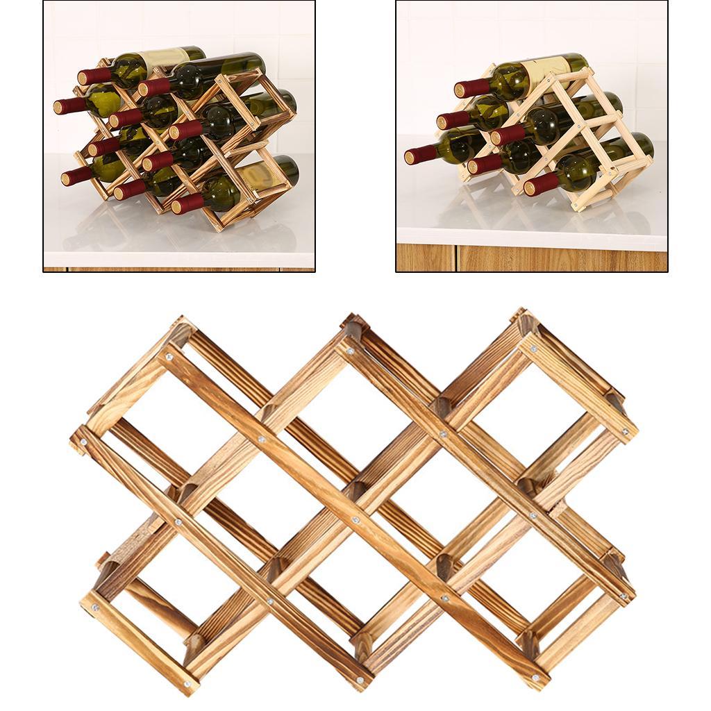 2 Pieces Wood Red Wine Rack Wine Racks Wine Bottle Holder Bar Freestanding