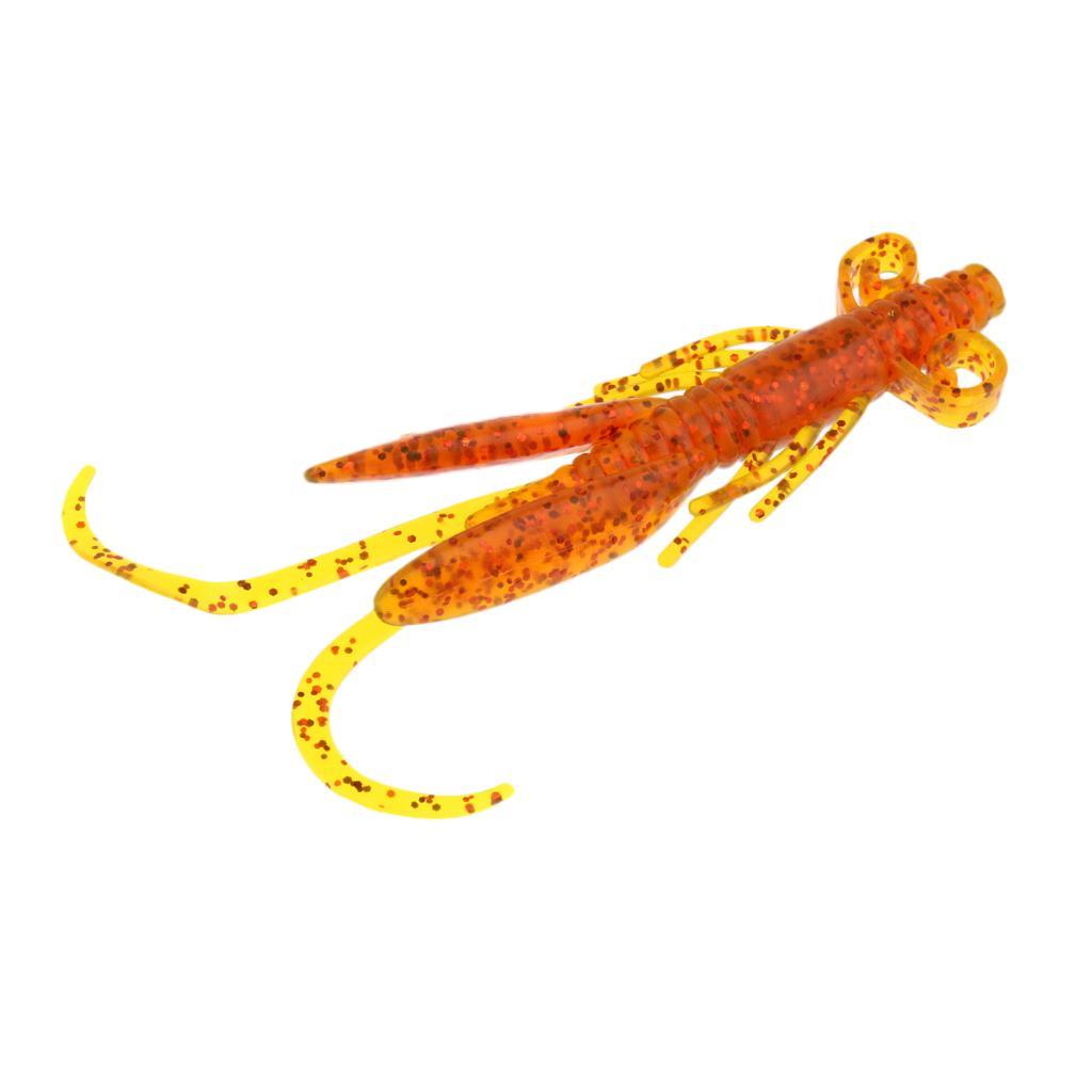 10Pcs Rubber Soft Lures Worm Shrimp Fishing Bass Trout Shad Baits Swim Bait