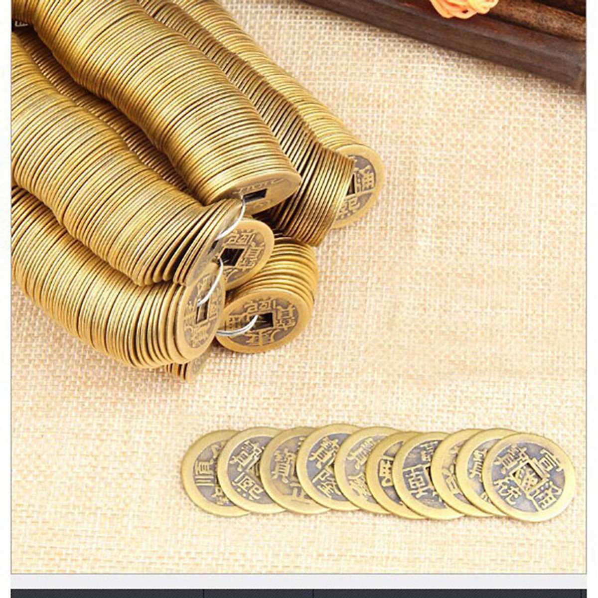 Combo 30 Đồng Xu Cổ Phong Thủy Âm Dương Bằng Đồng - Tặng Kèm Hộp
