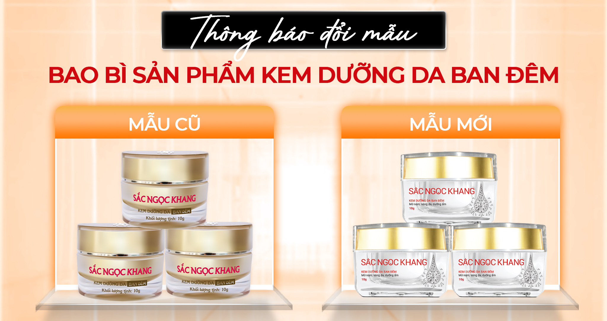 Kem Dưỡng Da Ban Đêm Sắc Ngọc Khang 10g giúp dưỡng da ẩm mịn, tươi sáng và mờ nám - sạm - tàn nhang