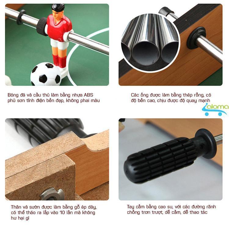 (35x69x65cm) Bàn bi lắc bóng đá cỡ lớn chân cao Table Top Football TTF-69CC chất liệu gỗ cao cấp