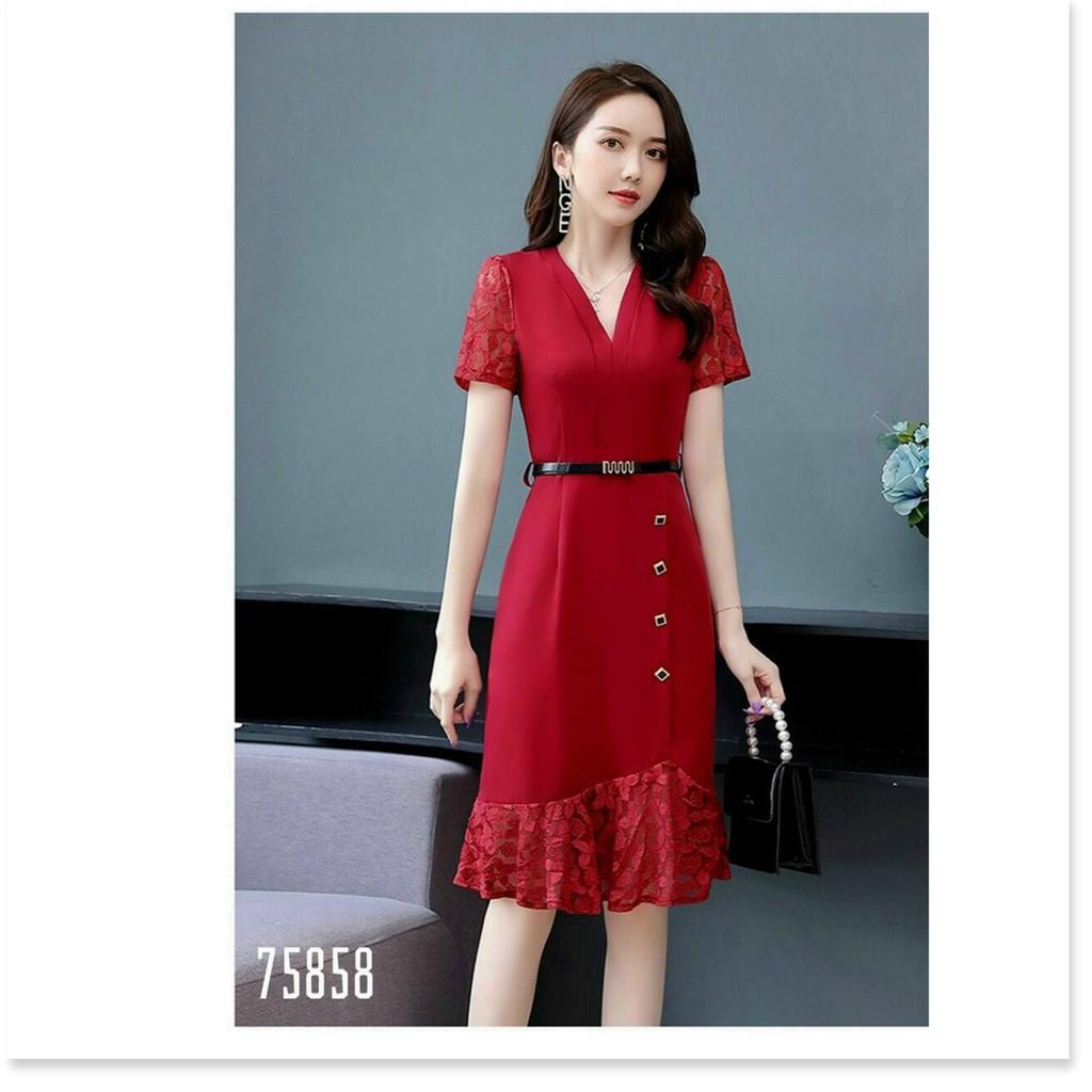 ĐẦM UMI TAY NGẮN,CỔ V,HỌA TIẾT TRƠN NHƯNG VÔ CÙNG SANG TRỌNG THỜI TRANG LANO STORE 99