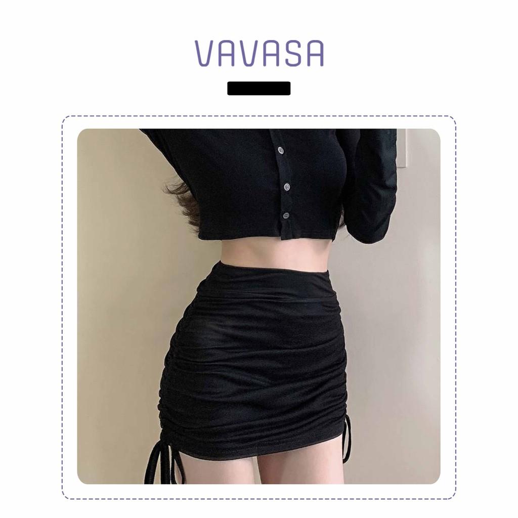 Chân váy rút dây 2 bên body ulzzang ngắn lưng cao công sở VAVASA CV07