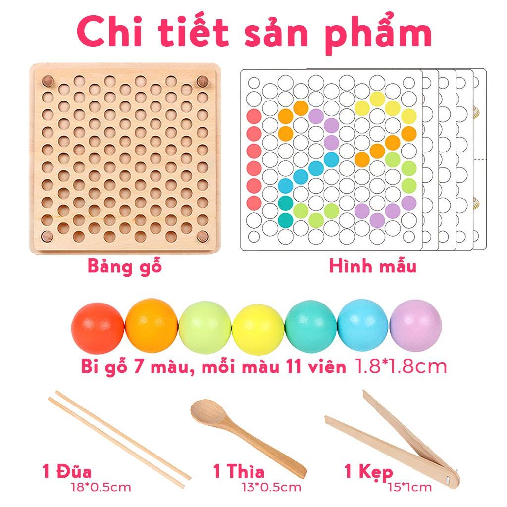 Đồ chơi thông minh Montessori gắp hạt kèm bát kích thích sáng tạo, đồ chơi phát triển trí tuệ