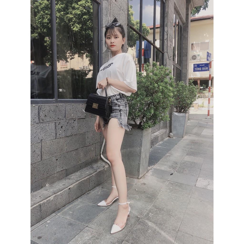 Giày cao gót / Sandal SlingBack Mũi Nhọn VNXK - Chiều cao gót 7cm , Size 35-39 Thóc.Store