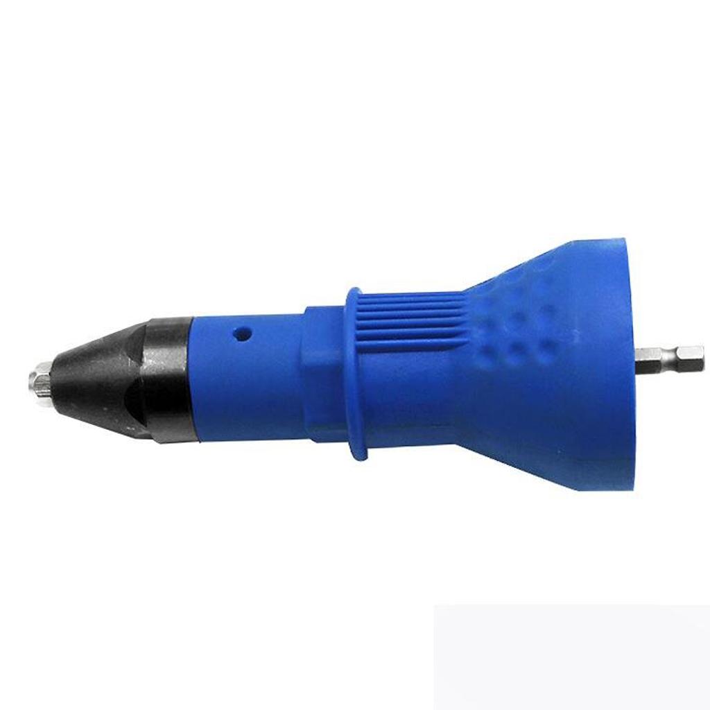 Electric Rivet Nut Gun Cordless Riveting Drill Adaptor Insert w/ Wrench Blue