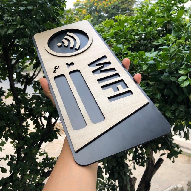 Bảng gỗ khắc tên thông tin wifi TW03 10x20cm mẫu mới