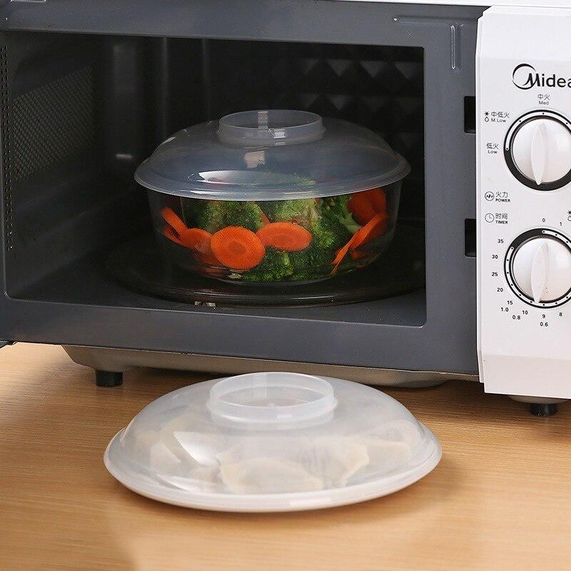 Round Food Insulation Cover Microwave Splash-proof Cover Clear Lid Safe Vent Keeping Fresh Seal Wrap Cover Kitchen Accessories