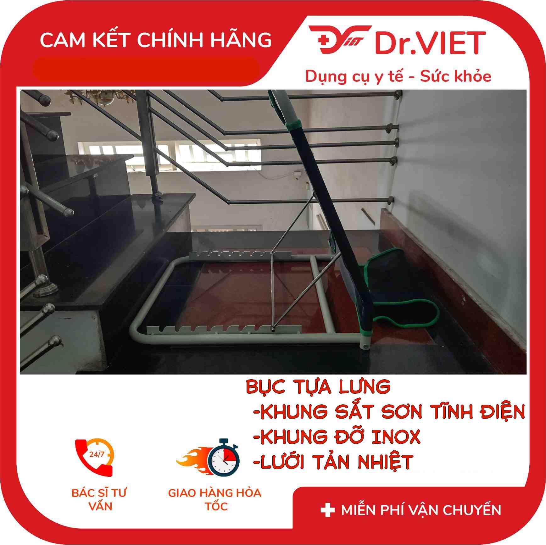 Bục tựa lưng hỗ trợ người cao tuổi, người bệnh, khuyết tật ngồi tựa lưng hỗ trợ ăn uống sinh hoạt tại giường