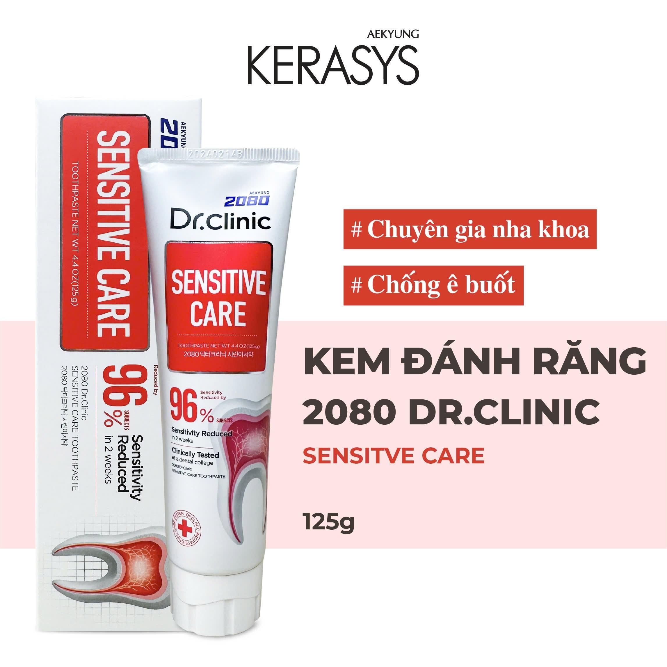 Kem đánh răng cao cấp Hàn Quốc Aekyung 2080 Dr.Clinic Sensitive Care (Chuyên gia nha khoa - Chống ê buốt) 125g