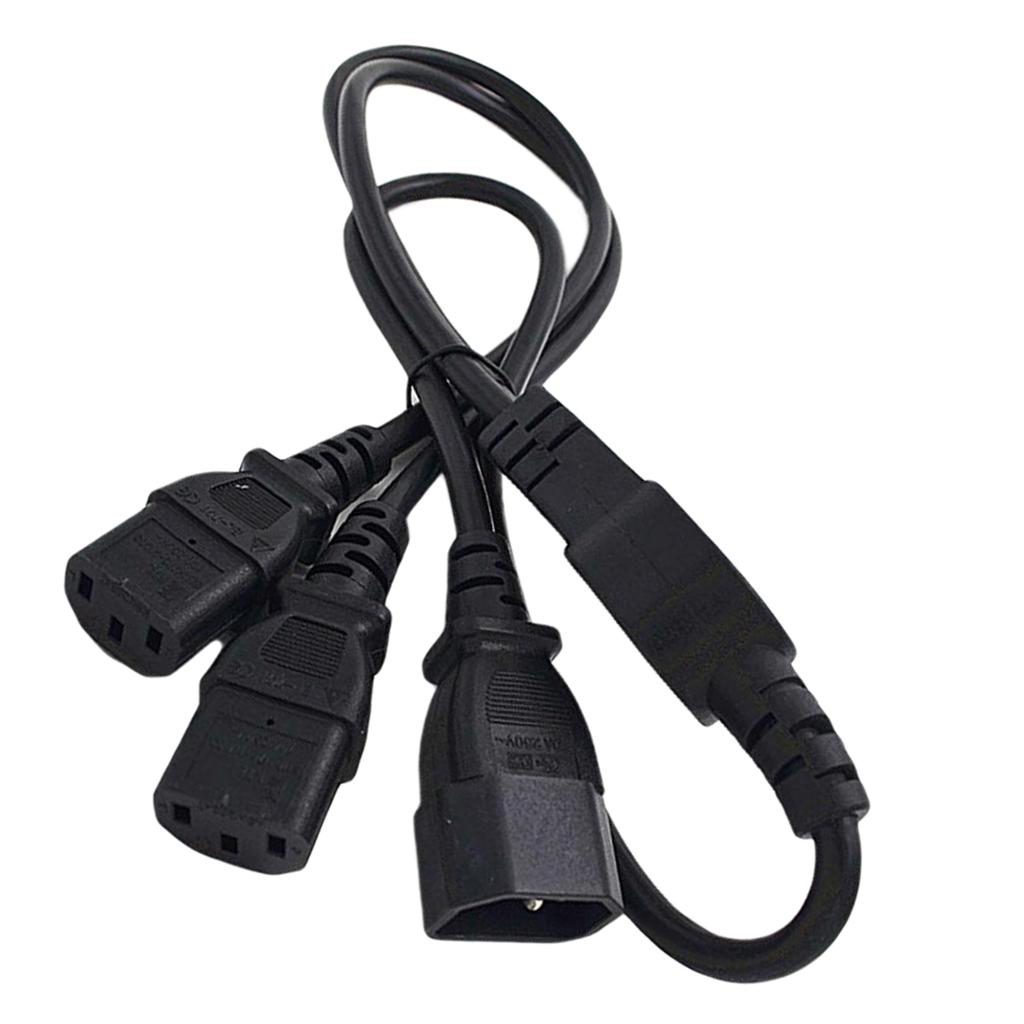 1m IEC 320 C14 To 2 C13 AC Power Extension Cord For PC Computer PDU UPS