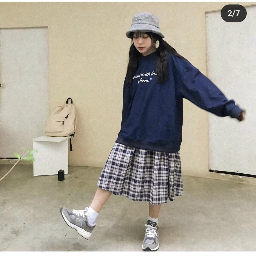 Chân váy kẻ sọc basic siêu dễ thương thời trang hàn quốc - Váy Xinh