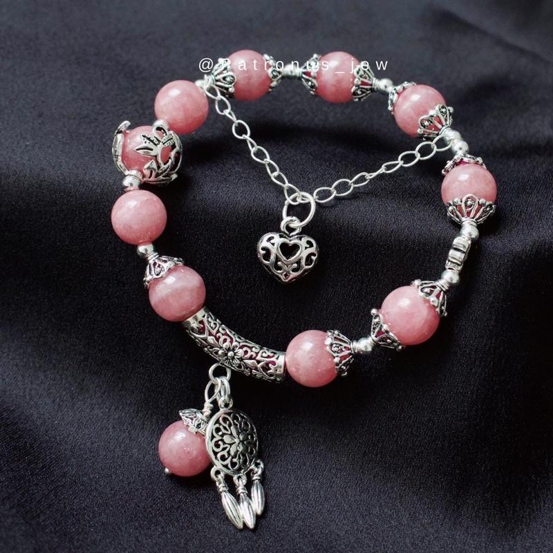 Vòng Tay Đào Hoa Phối Charm Bạc 925 VTDHCB92522A Patronus