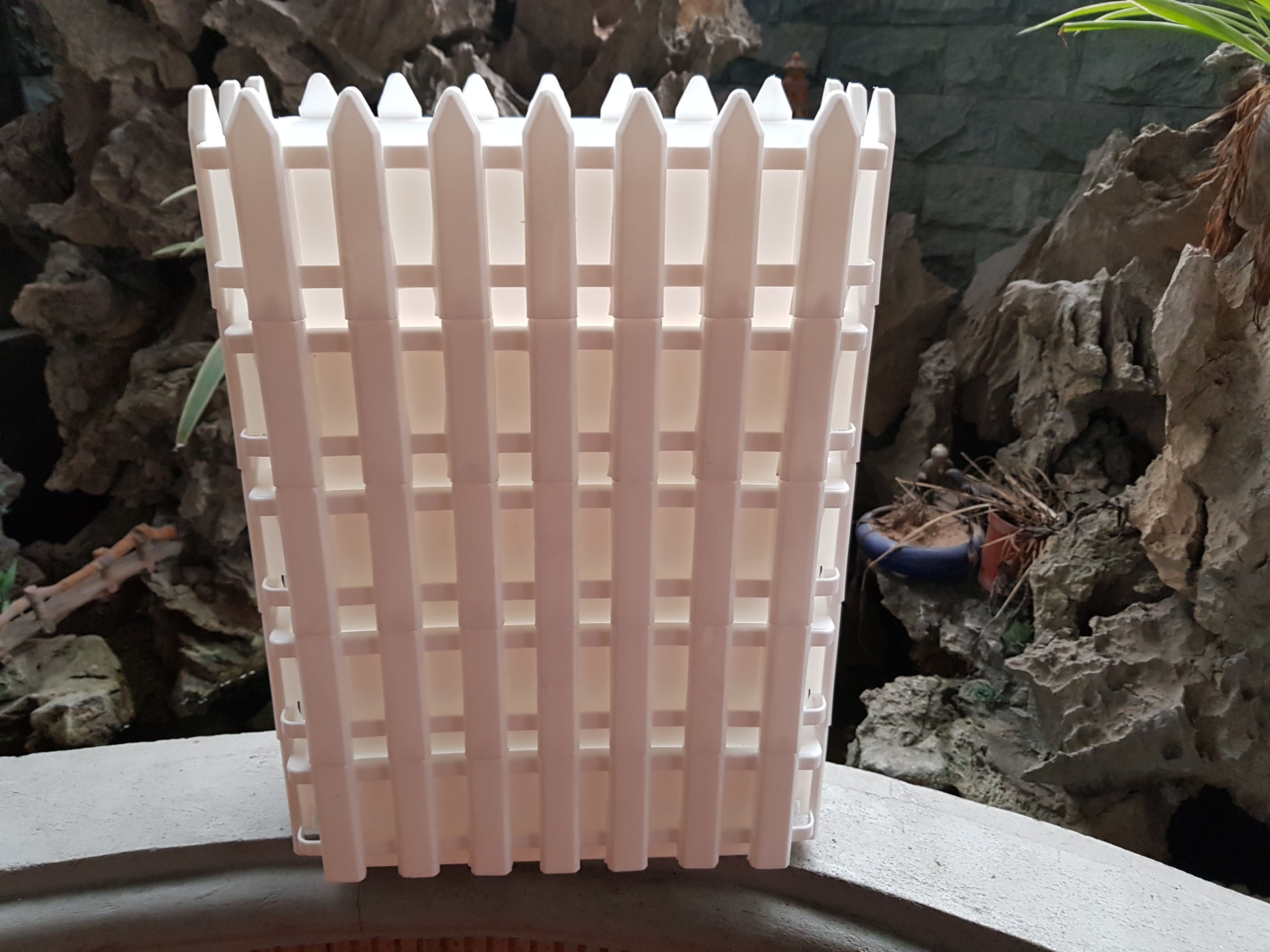 5 Chậu Hàng Rào Trang Trí Màu Trắng Kích Thước 30x14x11cm