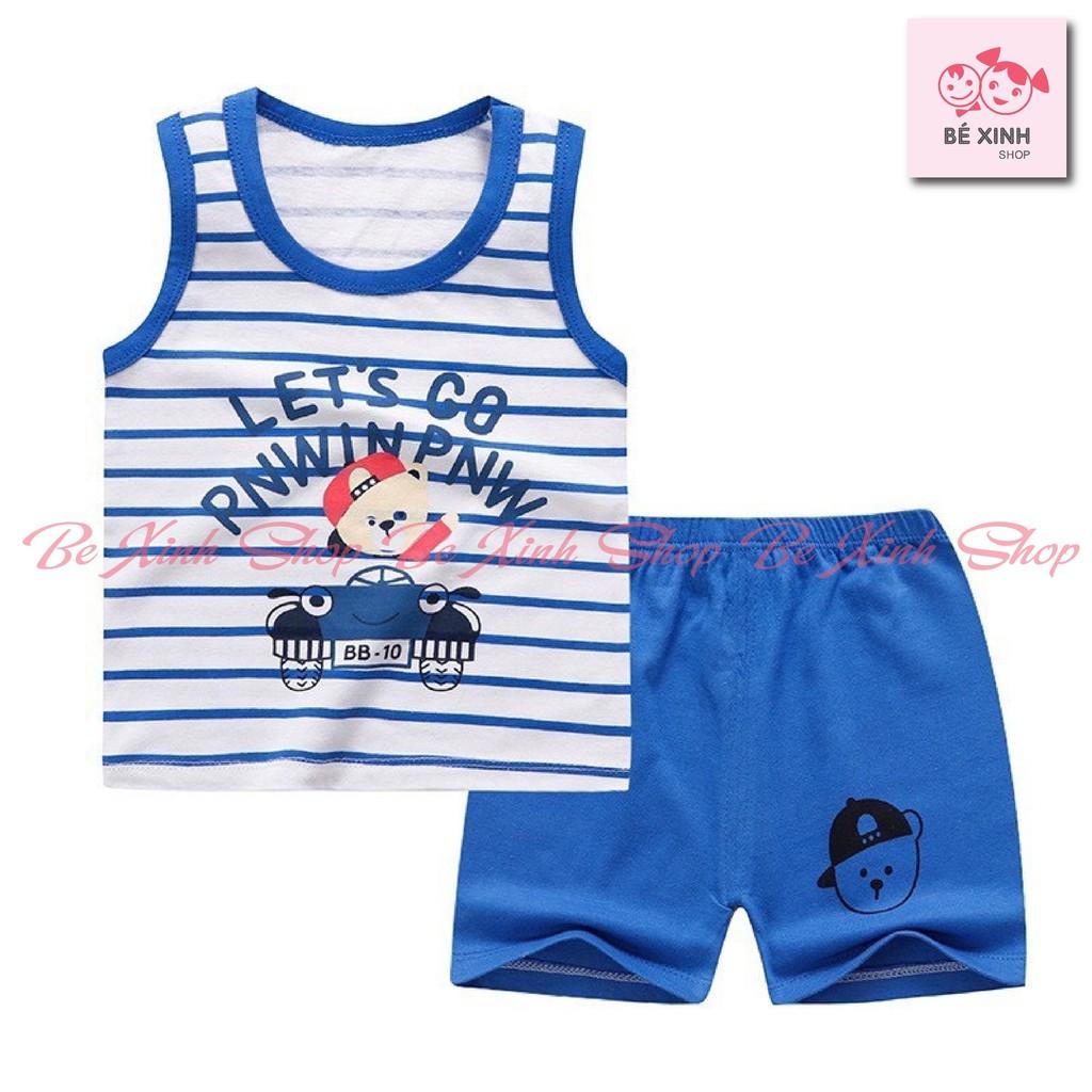 Đồ bộ quần áo ba lỗ cho bé trai bé gái trẻ em Minky Mom bộ thun lạnh Minky Mom BA 3 LỖ cho bé trai gái QC