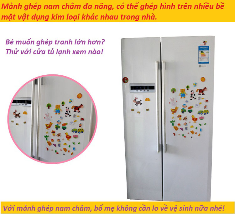 Tranh ghép nam châm 70 mảnh - Khu vườn và thú cưng của bé