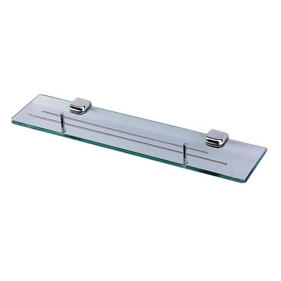 Kệ Gương Phòng Tắm Inox 304 Cao Cấp (Kính Cường Lực PE37 - 600mm) (600 x 120 x 10 mm)