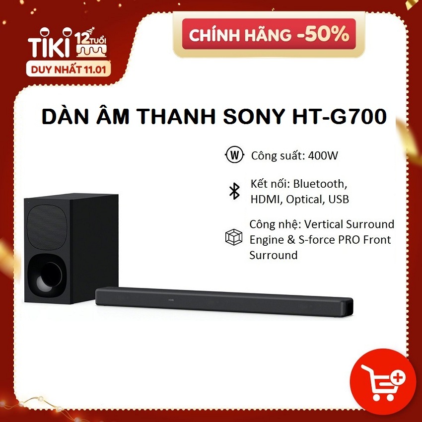 Loa thanh Sony 3.1 Ch HT- G700 (400W) - Hàng chính hãng