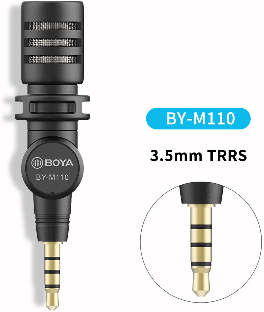 BOYA BY - M110, Micro Thu Âm Đa Hướng Cổng 3.5mm TRRS Cho Điện Thoại - Hàng Chính Hãng