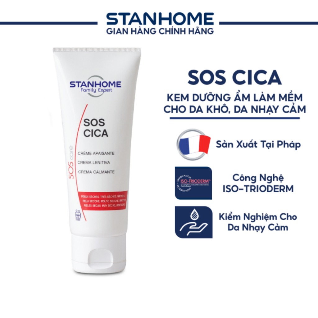 Kem dưỡng ẩm phục hồi cho da mặt và body Stanhome Sos Cica 75ml