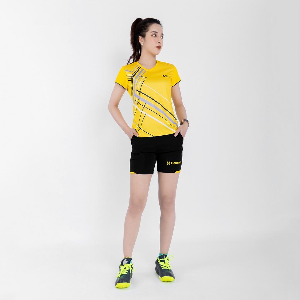 Áo Thể Thao Nữ HERMOD Tennis, Cầu Lông, Bóng Chuyền, Vải Co Dãn, Thoáng Mát, Thấm Hút B02DO