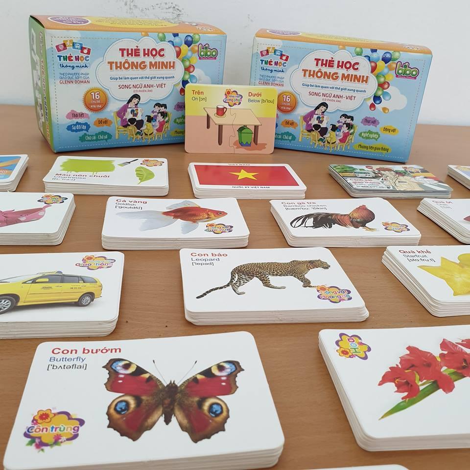 Bộ Thẻ Học Thông Minh Flashcards 16 Chủ Đề Cho Bé Học - Bộ 416 Thẻ Học Sông Ngữ Anh Việt Cao Cấp