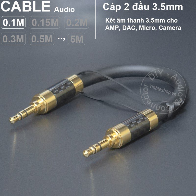 Dây 2 đầu 3.5 lõi đồng cho DAC AMP dài 0.1 mét đến 5 mét - DIY short 3.5mm stereo cable for music player and amplifier