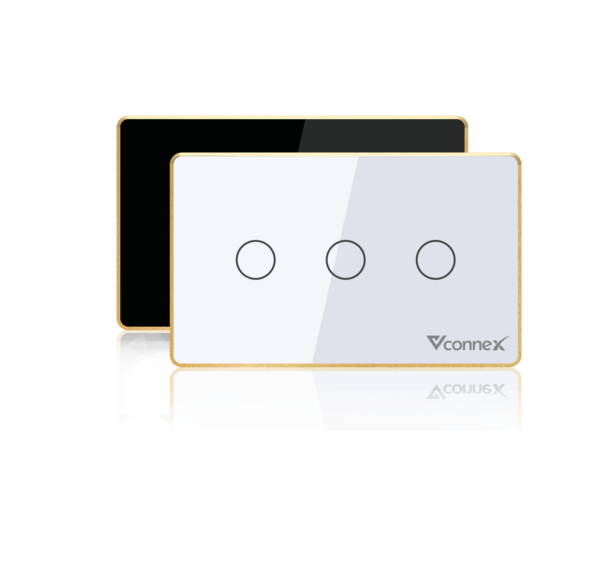 Công Tắc Thông Minh Chữ Nhật Viền Nhôm Vconnex - Điều Khiển Từ Xa, Wi-Fi 2.4 Hz
