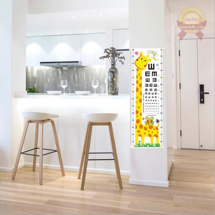 Decal thước đo chiều cao dán tường trang trí nhà dễ thương cute