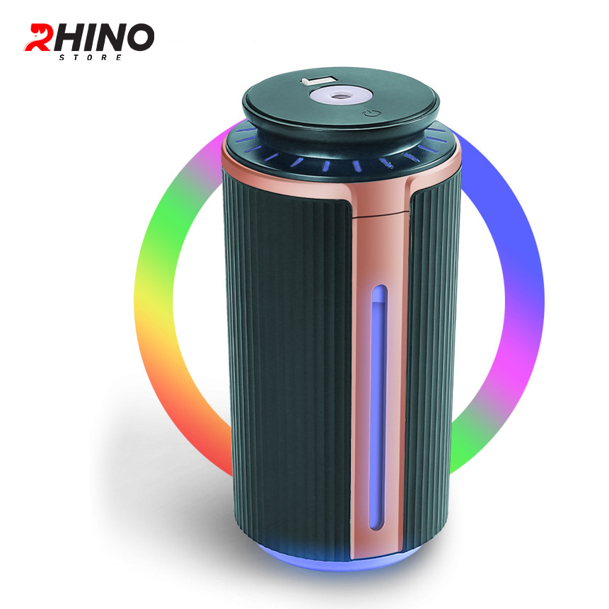 Máy phun sương xông tinh dầu tạo ẩm Rhino H102 dung tích 1000ml, không gây tiếng ồn, tích hợp đèn ngủ RGB nhiều màu, có chế độ tự ngắt - Hàng chính hãng
