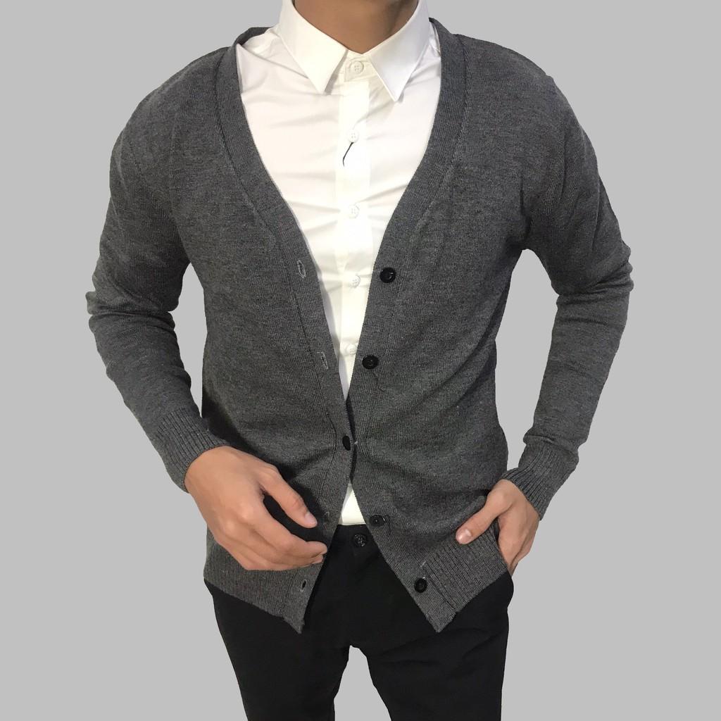 Áo cardigan len nam cổ V cổ vest From rộng dệt kim hàn quốc KINGCHUYENSI Áo khoác cardigan nam big size mỏng cao cấp