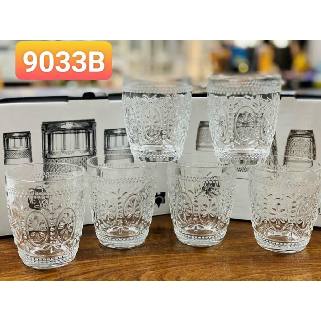 Ly thủy tinh chịu nhiệt uống nước vân kim cương