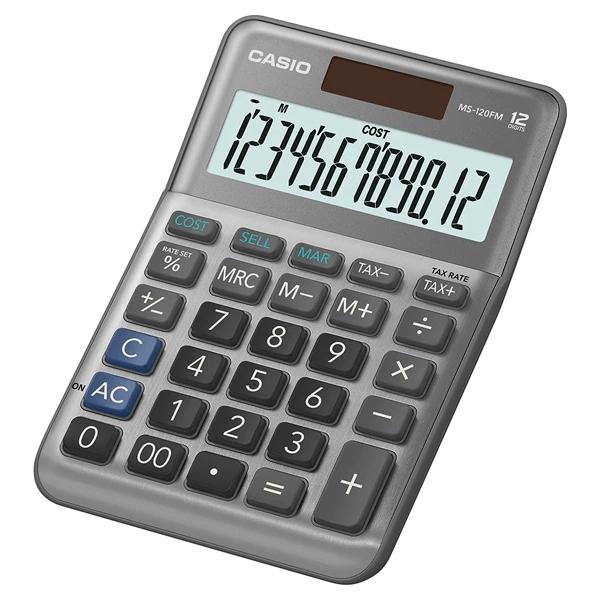 Máy Tính Văn Phòng Casio MS - 120FM - Màu Xám - Kèm Quà Chất