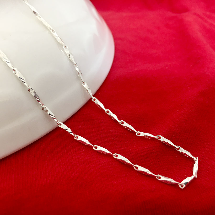 Dây chuyền nữ Bạc Quang Thản, vòng đeo cổ nữ mắt tròn phay hoa văn sáng bóng độ dài 48cm chất liệu bạc thật không xi mạ phù hợp đeo cho mọi lứa tuổi - QTVCNU12