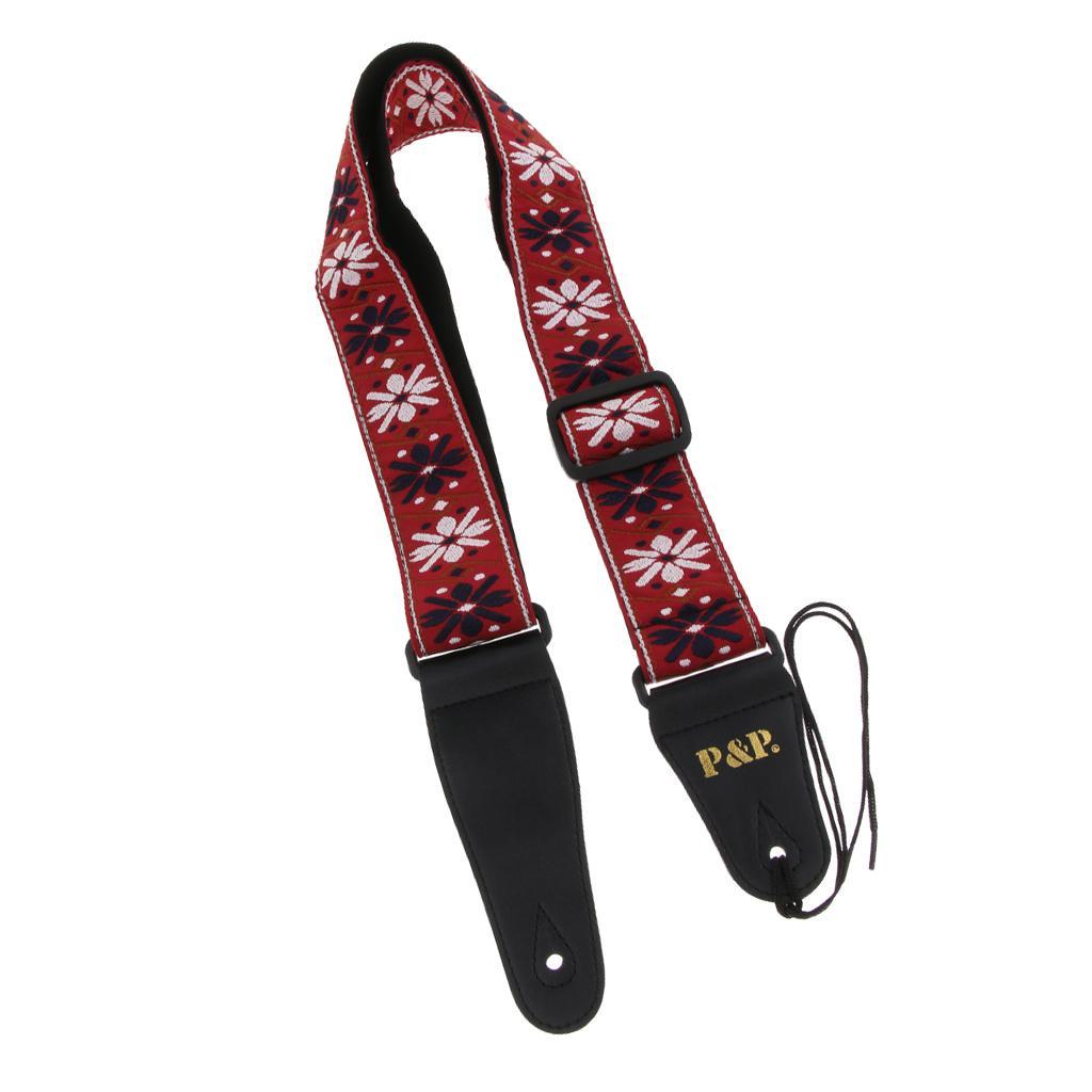 Embroidered Guitar Neck Shoulder Strap Belt for Guitar Accessory