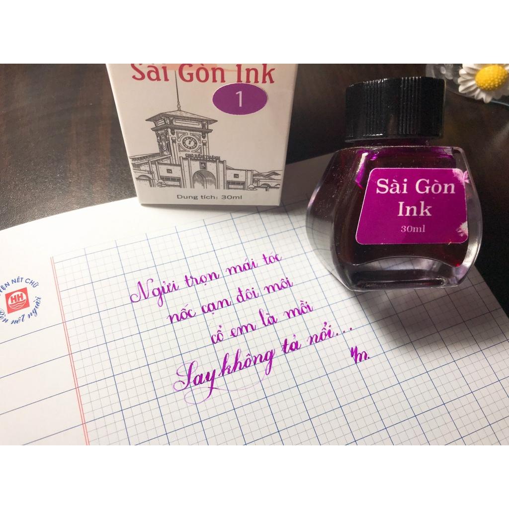 Mực bút máy Sài Gòn Ink lọ 30ml màu sắc tươi sáng