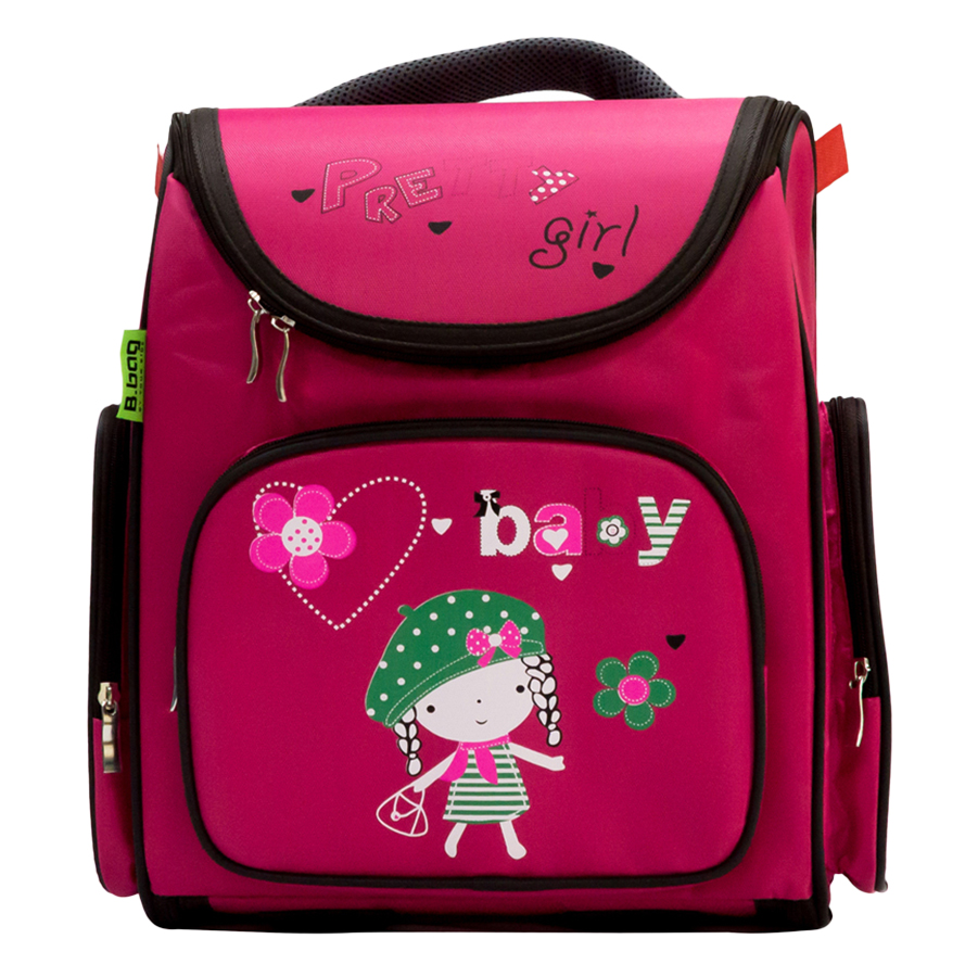 Cặp Học Sinh Chống Gù Pretty Girl B.BAG B-12-016 (28.8 x 36.5 m) - Hồng Đậm