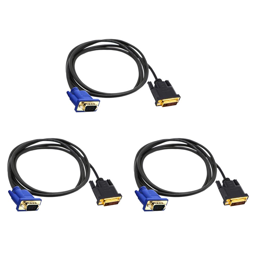 Dual Link DVI-I DVI To VGA D-Sub Video Adapter Cable Converter 3x