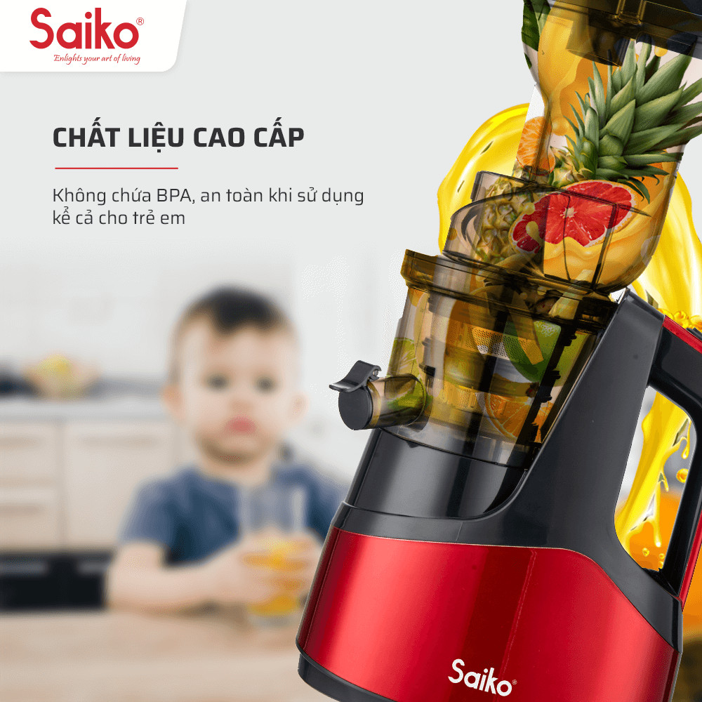 Máy Ép Chậm Saiko SJ-820 Đa Năng (200W) hàng Chính Hãng