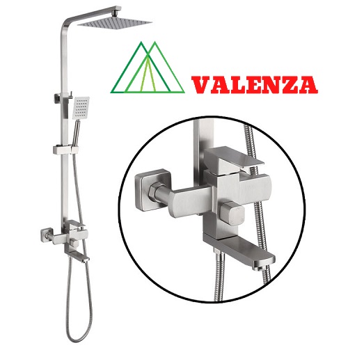 Bộ sen cây tắm đứng inox sus304 nóng lạnh Valenza  SCV-01 cao cấp