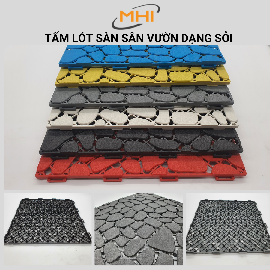 Tấm Lót Sàn Ban Công Kiểu Viên Sỏi. Tấm nhựa lót sàn Ban công/Nhà Tắm/Hồ Bơi/Sân Thượng/Sân Vườn. Hàng VNXK