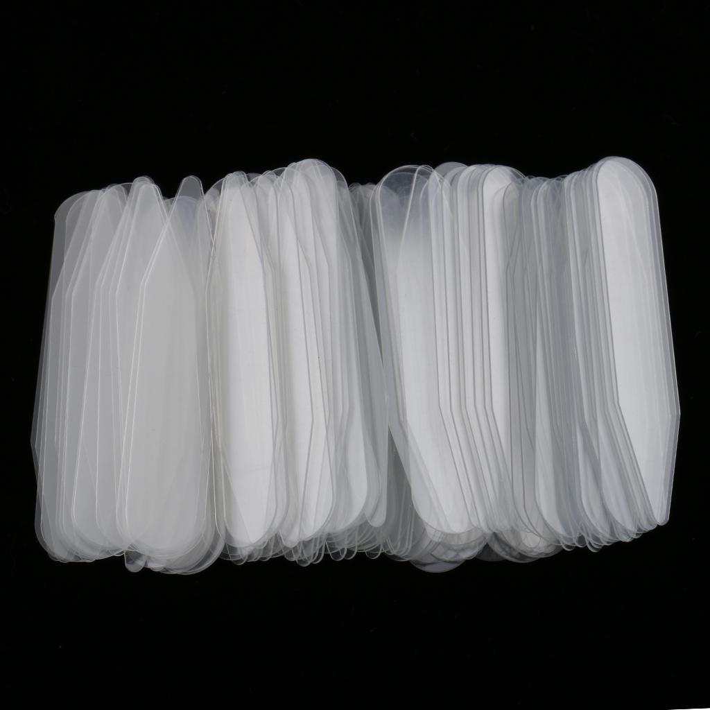 200 Pieces Plastic Clear Collar Stays Support Bones Stiffeners for Men Womens Accessories 5x1cm