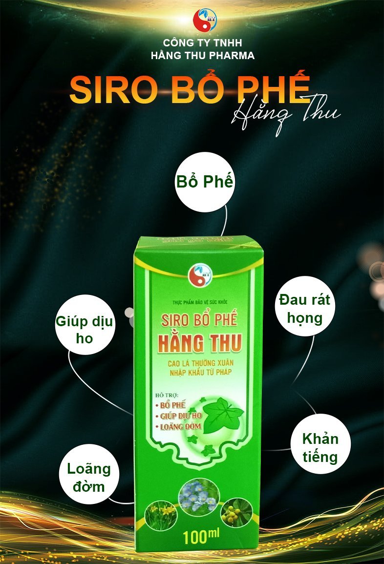 Siro Bổ Phế HT giúp hỗ trợ bổ phế. Hỗ trợ giảm ho, hỗ trợ giảm đờm, giảm đau rát họng, công dụng tiêu đờm, bổ phổi