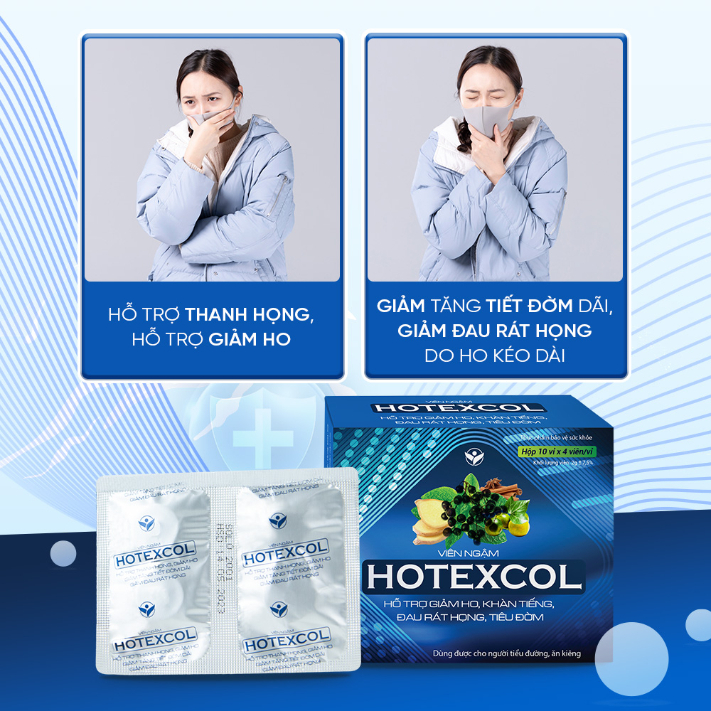 Hình ảnh Kẹo Ngậm Thanh Họng Hotexcol Dân Khang Hộp 10 vỉ x 4 viên